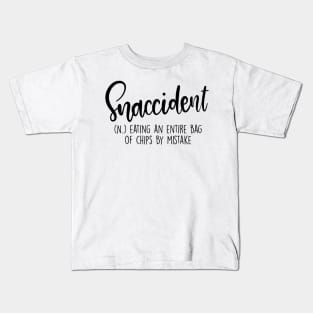 Snaccident Funny Aesthetic Word Definition Kids T-Shirt